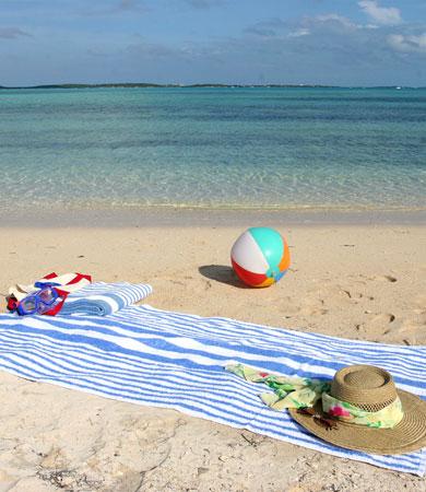 Great Exuma fille sur la plage