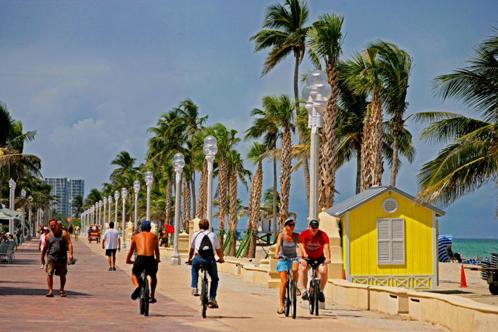 Plage Hollywood Floride vue aérienne