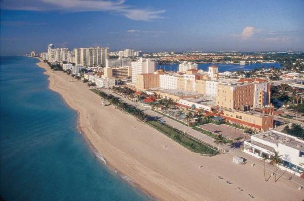 Plage Hollywood Floride vue aérienne