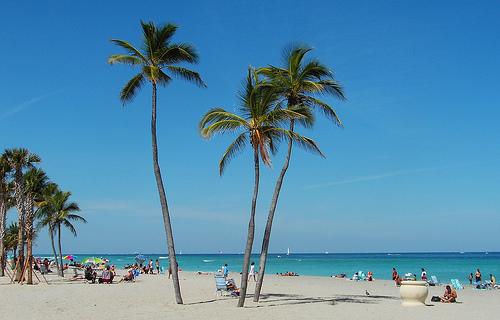 Hollywood Florida beach aerial view