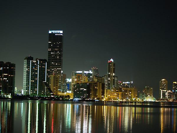 Miami skyline at night