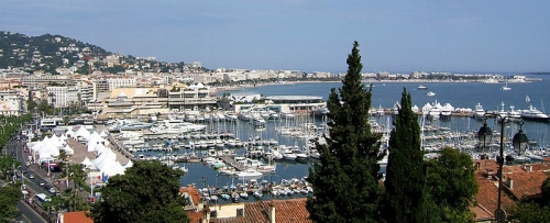 Promenade de la Croisette and the port Cannes