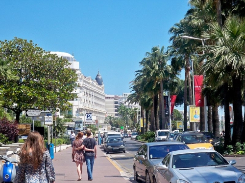 Promenade de la Croisette and the port Cannes