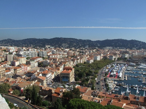 Promenade de la Croisette et le port de Cannes