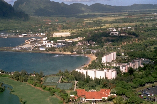 Vue aérienne de Lihue