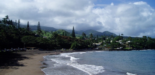 Vue aérienne de Hana, Maui