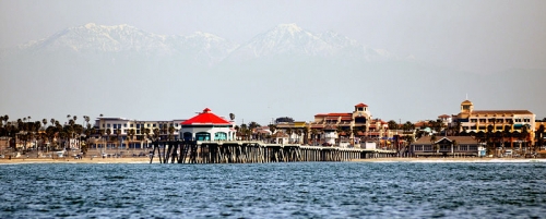 Vue aérienne de Huntington Beach