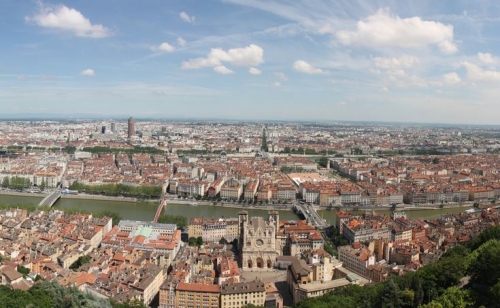 Lyon with the old city in the foreground