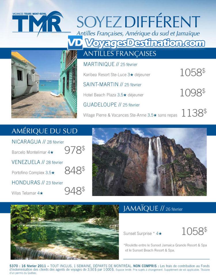 Destinations exotiques forfaits tout inclus, départ de Montréal