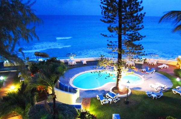 Blue Orchids Beach pool at night