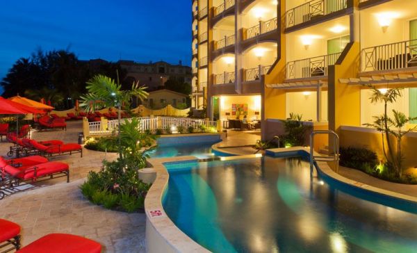 Ocean Two Resort and Residences pool at night