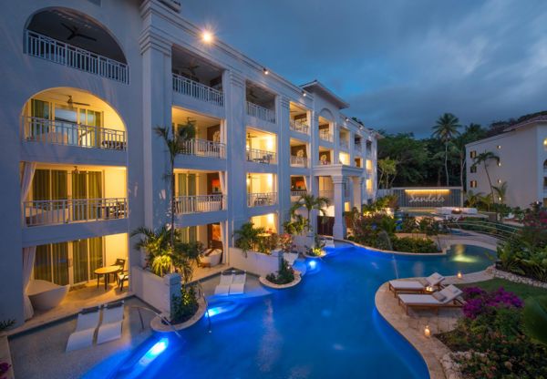 Sandals Barbados exterior at night