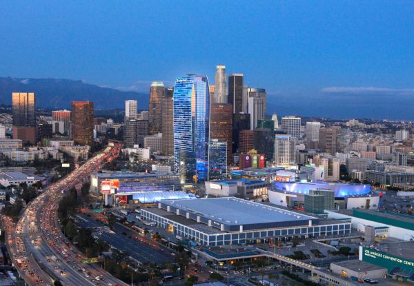 JW Marriott Los Angeles L.A. Live exterior aerial