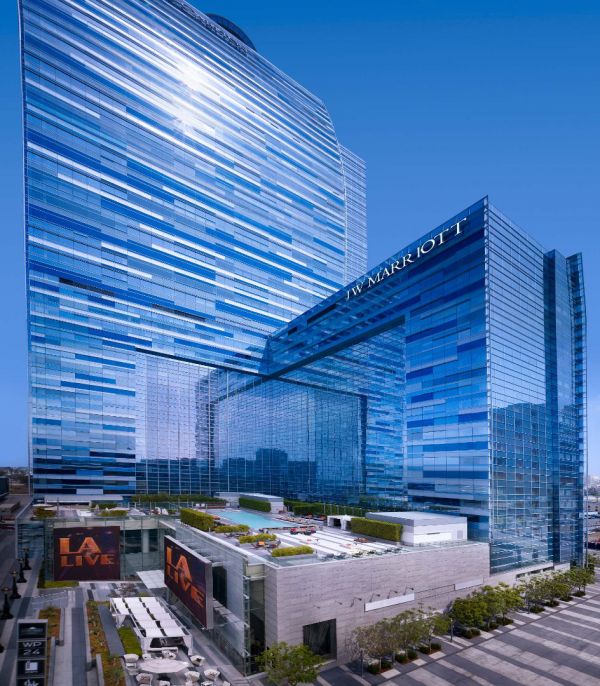 JW Marriott Los Angeles L.A. Live exterior aerial