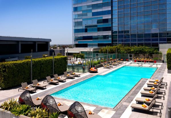 JW Marriott Los Angeles L.A. Live exterior aerial