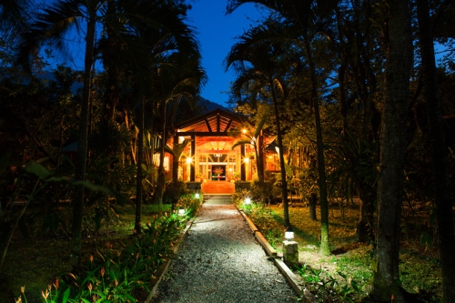 The Lodge At Pico Bonito exterior at night
