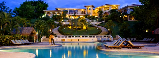 Occidental Grand Papagayo pool at night 