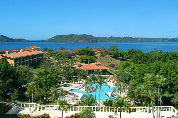 Occidental Grand Papagayo pool at night 