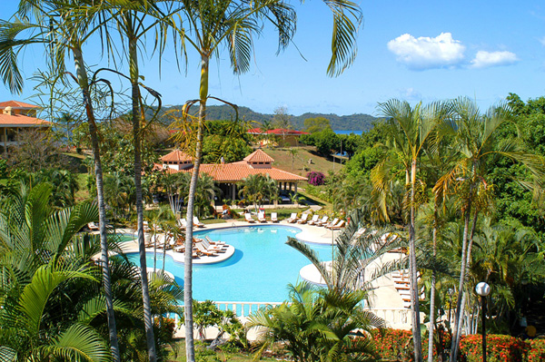 Occidental Grand Papagayo pool at night 