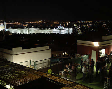 Emperador Hotel exterior at night