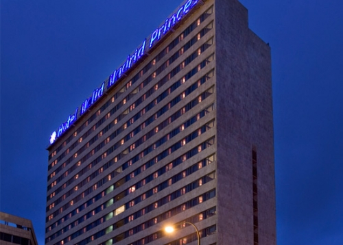 Melia Madrid Princesa exterior at night