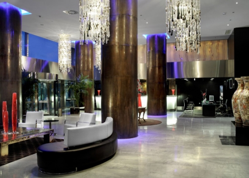 Melia Madrid Princesa exterior at night