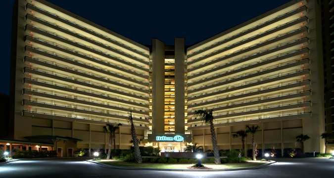 Hilton Myrtle Beach exterior at night