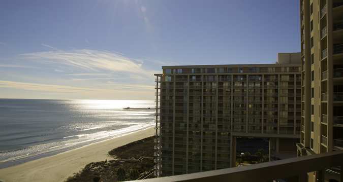 Hilton Myrtle Beach exterior at night