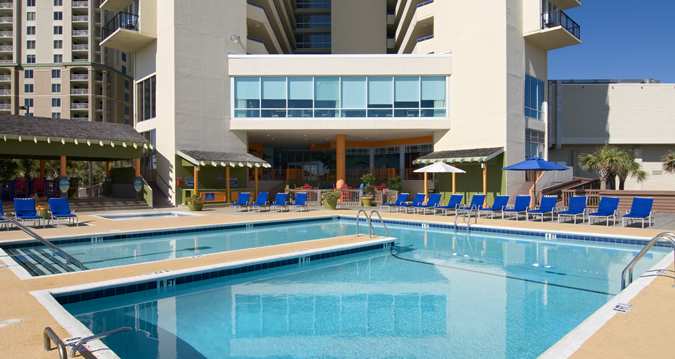 Hilton Myrtle Beach exterior at night