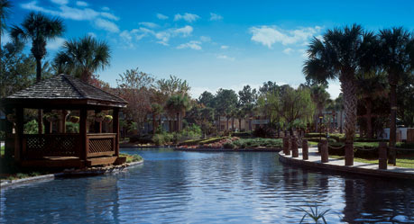 Wyndham Orlando pool at night