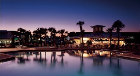 Wyndham Orlando pool at night