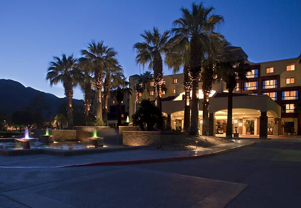 Renaissance Palm Springs Hotel exterior at night