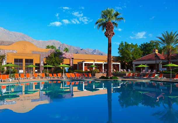 Renaissance Palm Springs Hotel exterior at night