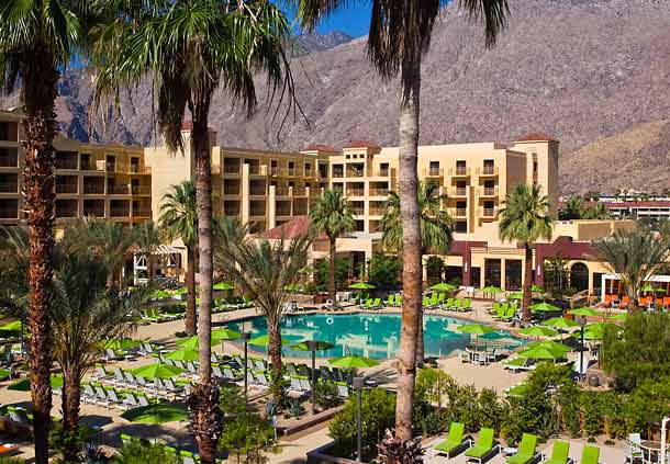 Renaissance Palm Springs Hotel exterior at night