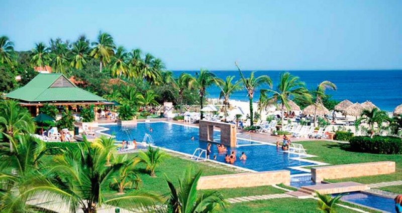 Royal Decameron pool at night