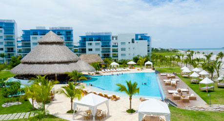 Wyndham Grand Playa Blanca exterior at night 