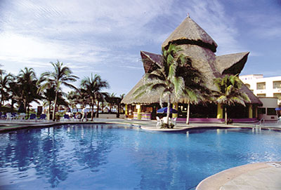 Sandos Playacar Beach Resort exterior aerial
