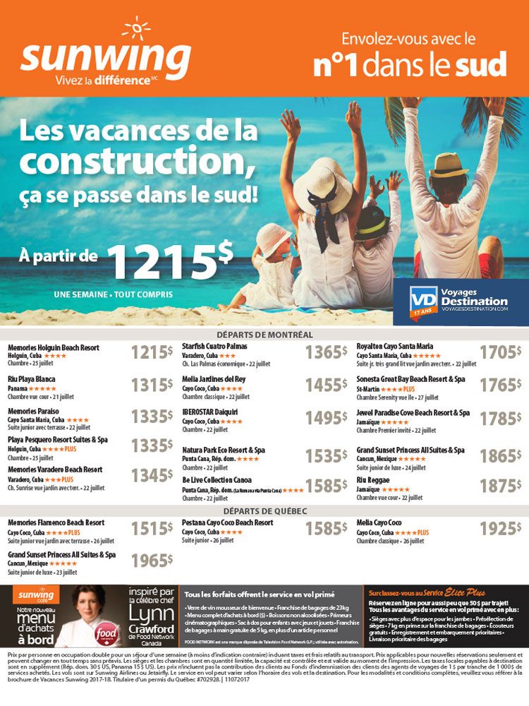 Les vacances de la construction, ça se passe dans le sud départs de